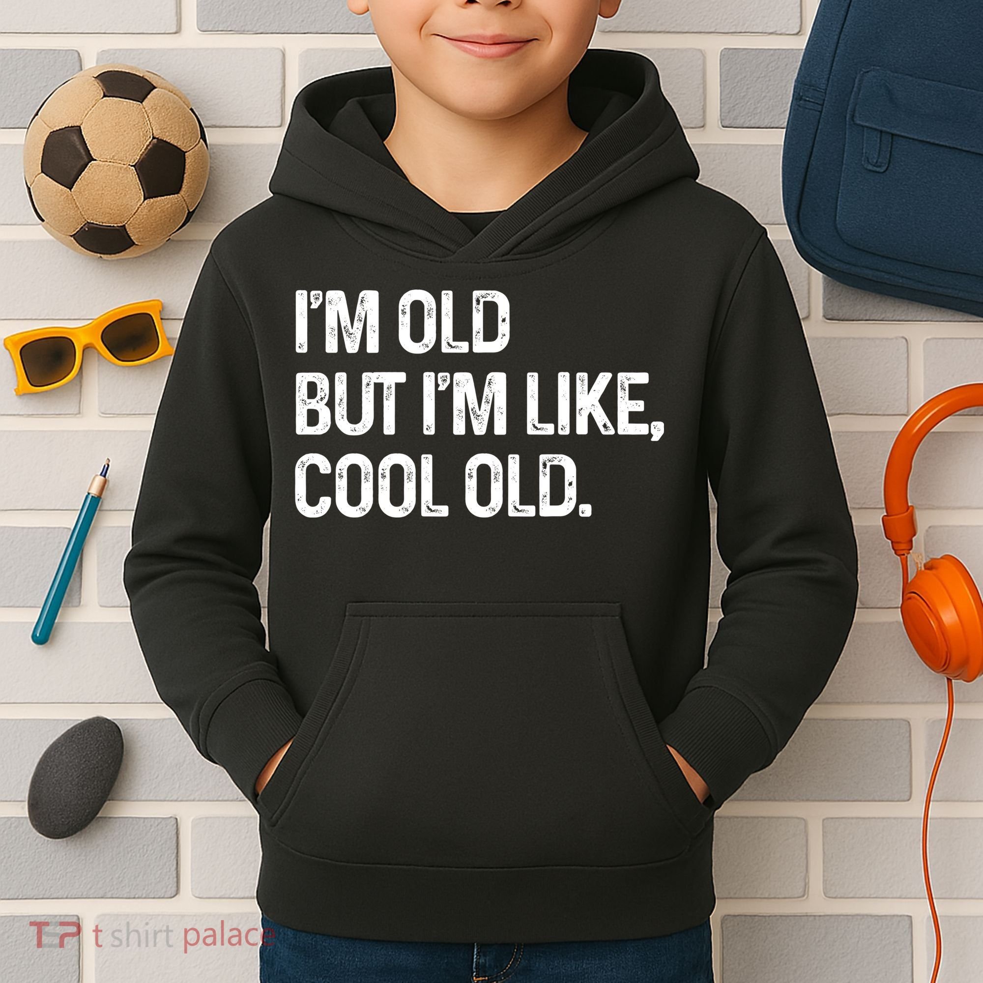 I'm Old But I'm Like Cool Old Man Kids Hoodie