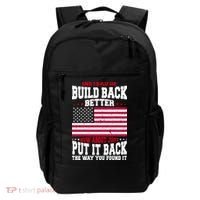 Instead Of Build Back Better How About Just Put It Back USA Backpack thumb 0