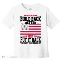 Instead Of Build Back Better How About Just Put It Back USA Toddler T-Shirt thumb 0