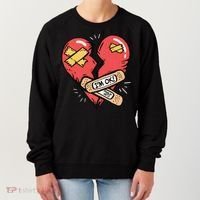Im Ok Broken Heart Graphic Bandages Bandaids Women's Sweatshirt thumb 0