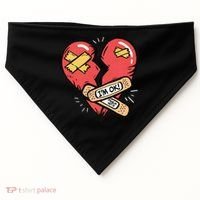 Im Ok Broken Heart Graphic Bandages Bandaids USA-Made Doggie Bandana thumb 0