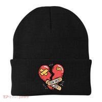 Im Ok Broken Heart Graphic Bandages Bandaids Beanie thumb 0