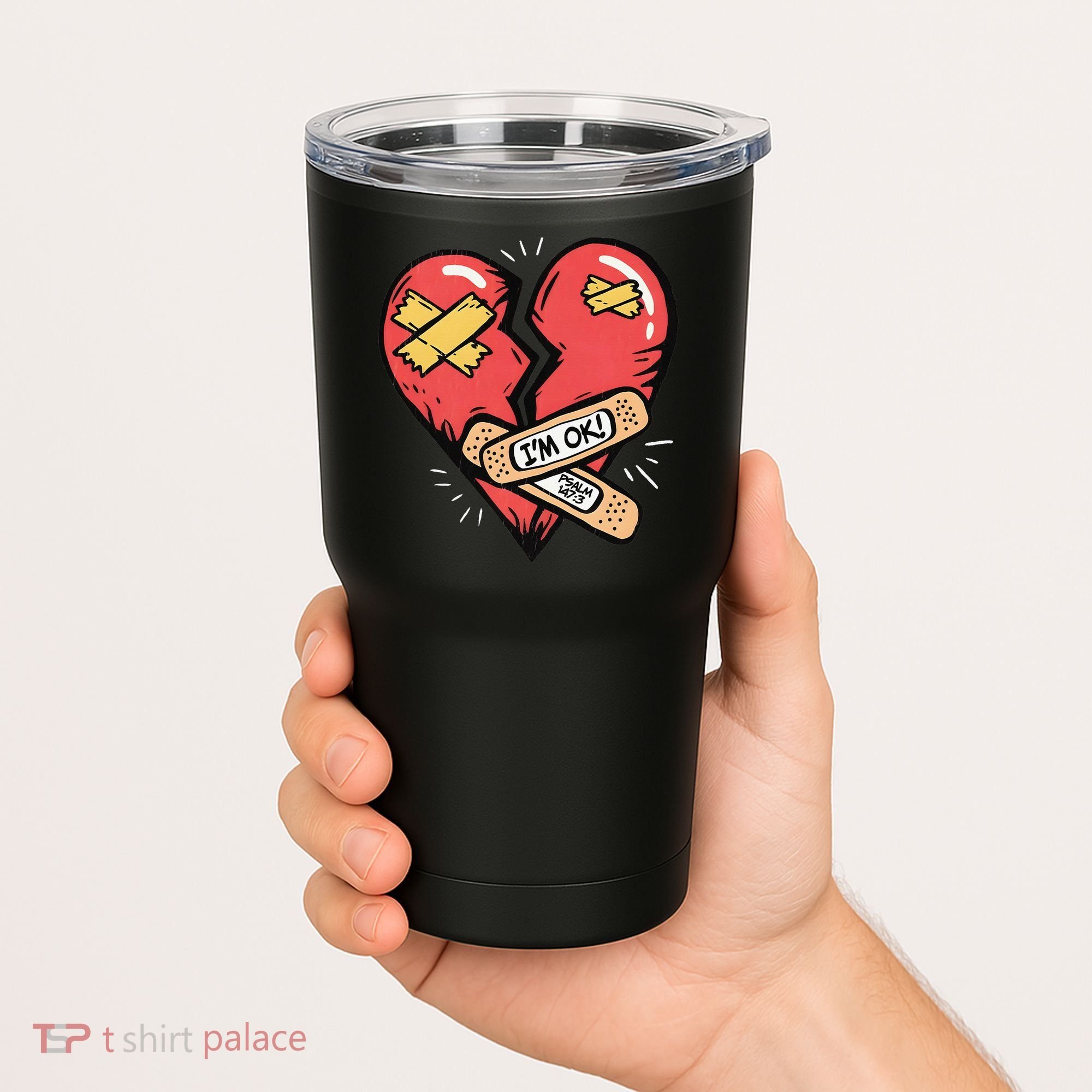 Im Ok Broken Heart Graphic Bandages Bandaids Tumbler