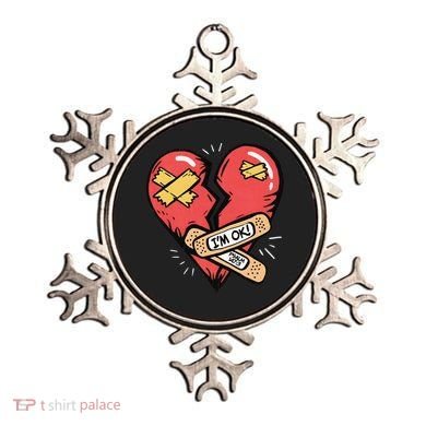 Im Ok Broken Heart Graphic Bandages Bandaids Ornament