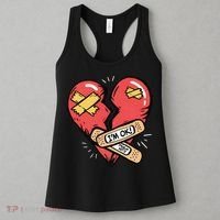 Im Ok Broken Heart Graphic Bandages Bandaids Women's Tank Top thumb 3