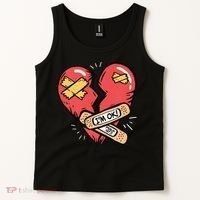 Im Ok Broken Heart Graphic Bandages Bandaids Tank Top thumb 2