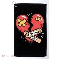 Im Ok Broken Heart Graphic Bandages Bandaids Golf Towel thumb 0