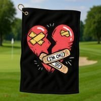 Im Ok Broken Heart Graphic Bandages Bandaids Golf Towel thumb 1