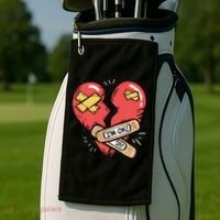 Im Ok Broken Heart Graphic Bandages Bandaids Golf Towel thumb 2
