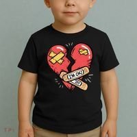 Im Ok Broken Heart Graphic Bandages Bandaids Toddler T-Shirt thumb 2