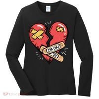 Im Ok Broken Heart Graphic Bandages Bandaids Women's Long Sleeve Shirt thumb 0