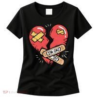 Im Ok Broken Heart Graphic Bandages Bandaids Women's T-Shirt thumb 0