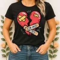 Im Ok Broken Heart Graphic Bandages Bandaids Women's T-Shirt thumb 2