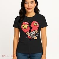 Im Ok Broken Heart Graphic Bandages Bandaids Women's T-Shirt thumb 4