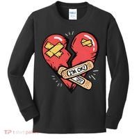 Im Ok Broken Heart Graphic Bandages Bandaids Kids Long Sleeve Shirt thumb 0