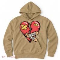 Im Ok Broken Heart Graphic Bandages Bandaids Hoodie thumb 0