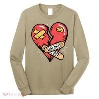 Im Ok Broken Heart Graphic Bandages Bandaids Long Sleeve Shirt thumb 0
