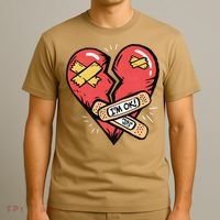 Im Ok Broken Heart Graphic Bandages Bandaids T-Shirt thumb 3