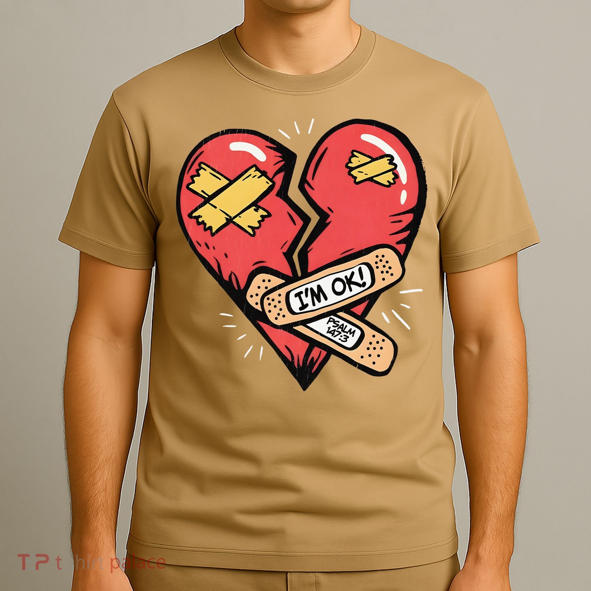 Im Ok Broken Heart Graphic Bandages Bandaids T-Shirt