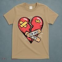 Im Ok Broken Heart Graphic Bandages Bandaids T-Shirt thumb 5