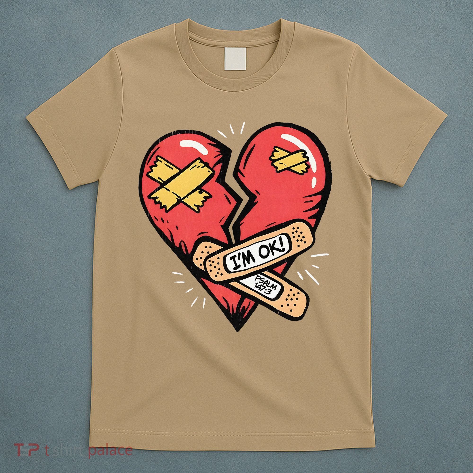 Im Ok Broken Heart Graphic Bandages Bandaids T-Shirt