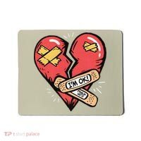 Im Ok Broken Heart Graphic Bandages Bandaids Mousepad thumb 0