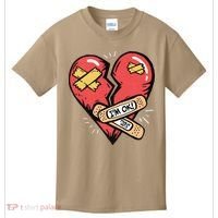 Im Ok Broken Heart Graphic Bandages Bandaids Kids T-Shirt thumb 0