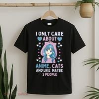 I Only Care About Anime & Cats And Like 3 People Japan Anime T-Shirt thumb 2