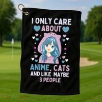 I Only Care About Anime & Cats And Like 3 People Japan Anime Golf Towel thumb 1