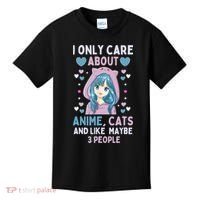 I Only Care About Anime & Cats And Like 3 People Japan Anime Kids T-Shirt thumb 0