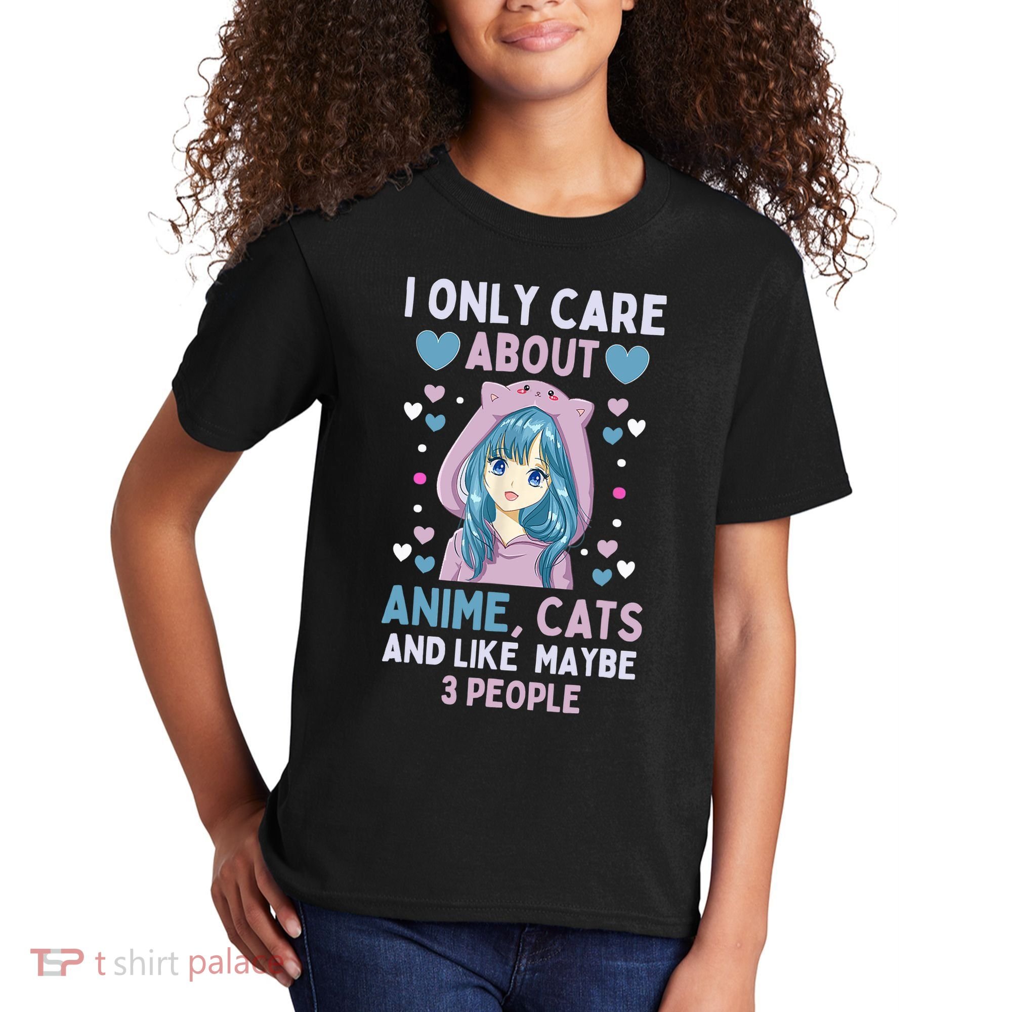 I Only Care About Anime & Cats And Like 3 People Japan Anime Kids T-Shirt