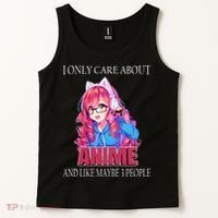 I Only Care About Anime And Like Maybe 3 People Funny Tank Top thumb 2