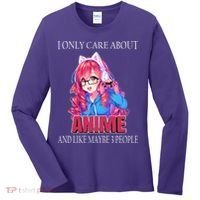 I Only Care About Anime And Like Maybe 3 People Funny Women's Long Sleeve Shirt thumb 0