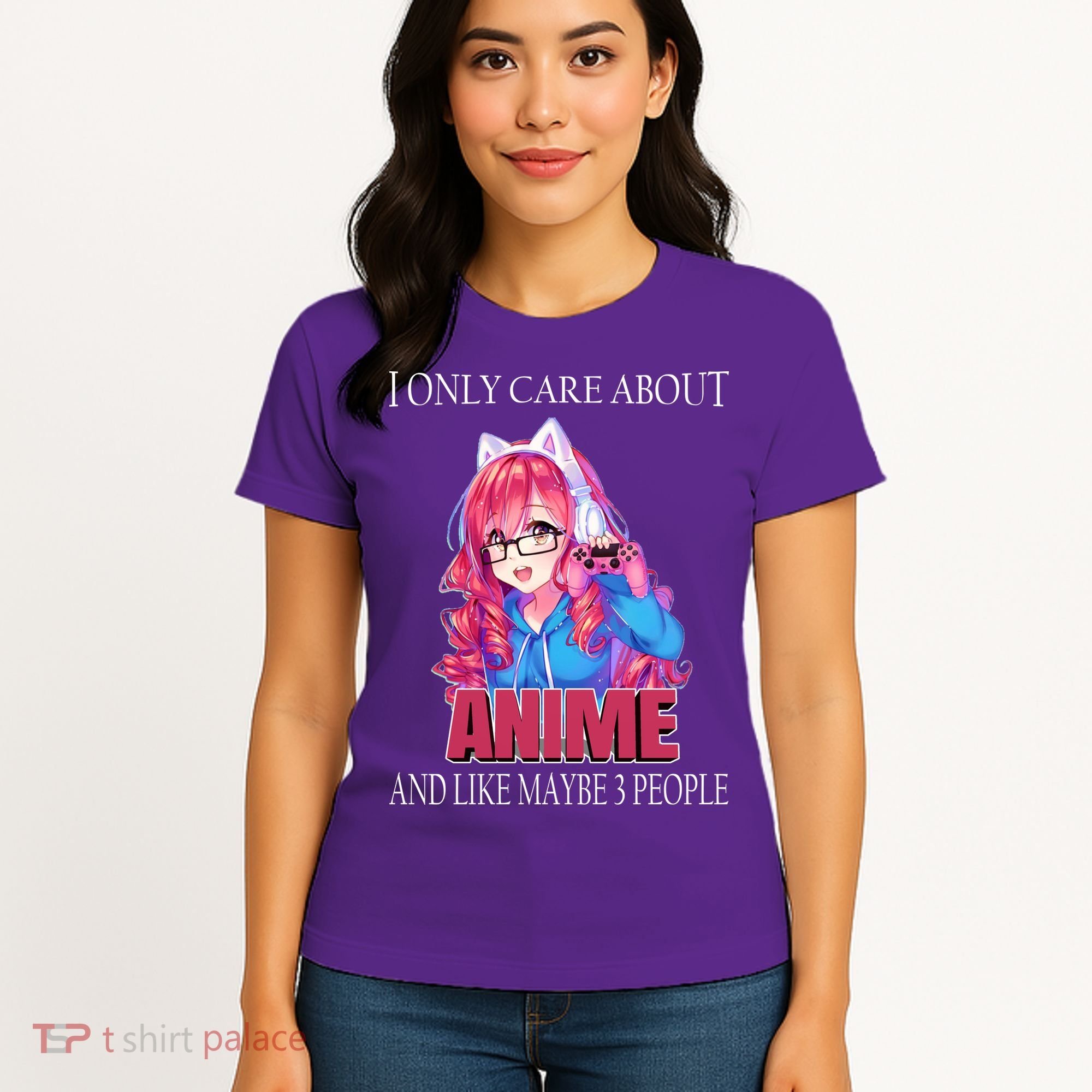 I Only Care About Anime And Like Maybe 3 People Funny Women's T-Shirt