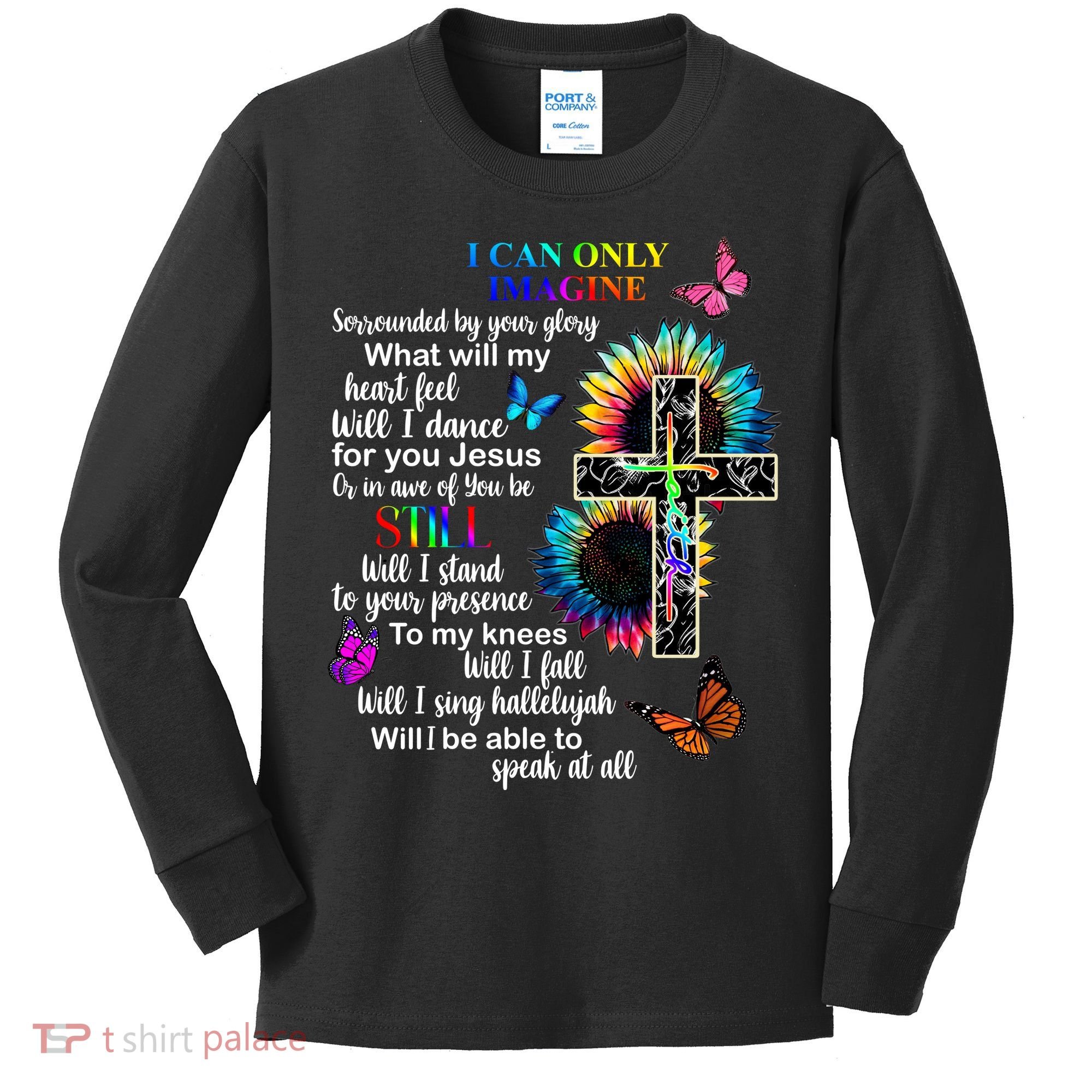 I Only Can Imagine Faith Christian Jesus God Kids Long Sleeve Shirt