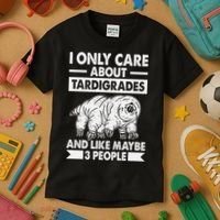 I Only Care About Tardigrades & Like 3 People Kids T-Shirt thumb 3