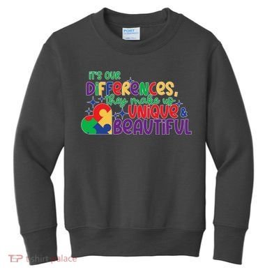 Its Our Differences They Make Us Unique And Beautiful Kids Sweatshirt