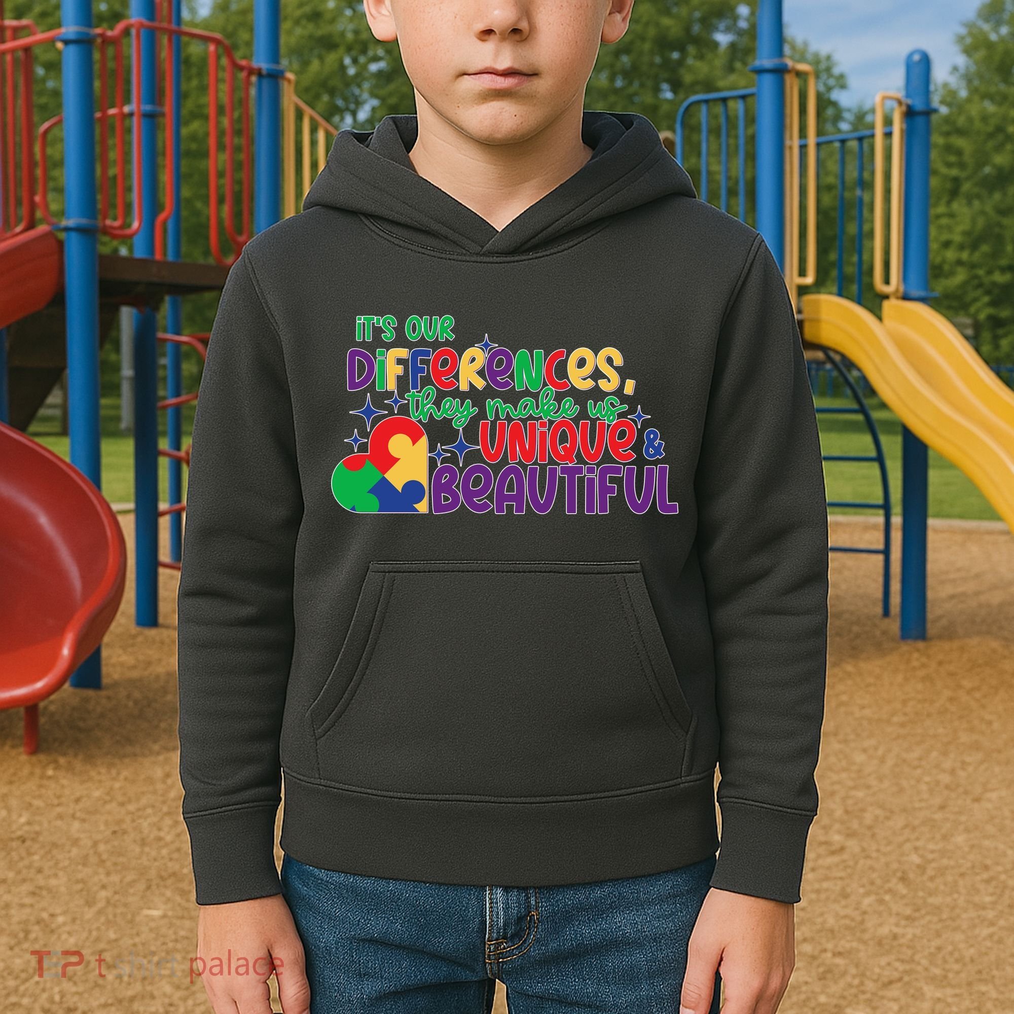 Its Our Differences They Make Us Unique And Beautiful Kids Hoodie