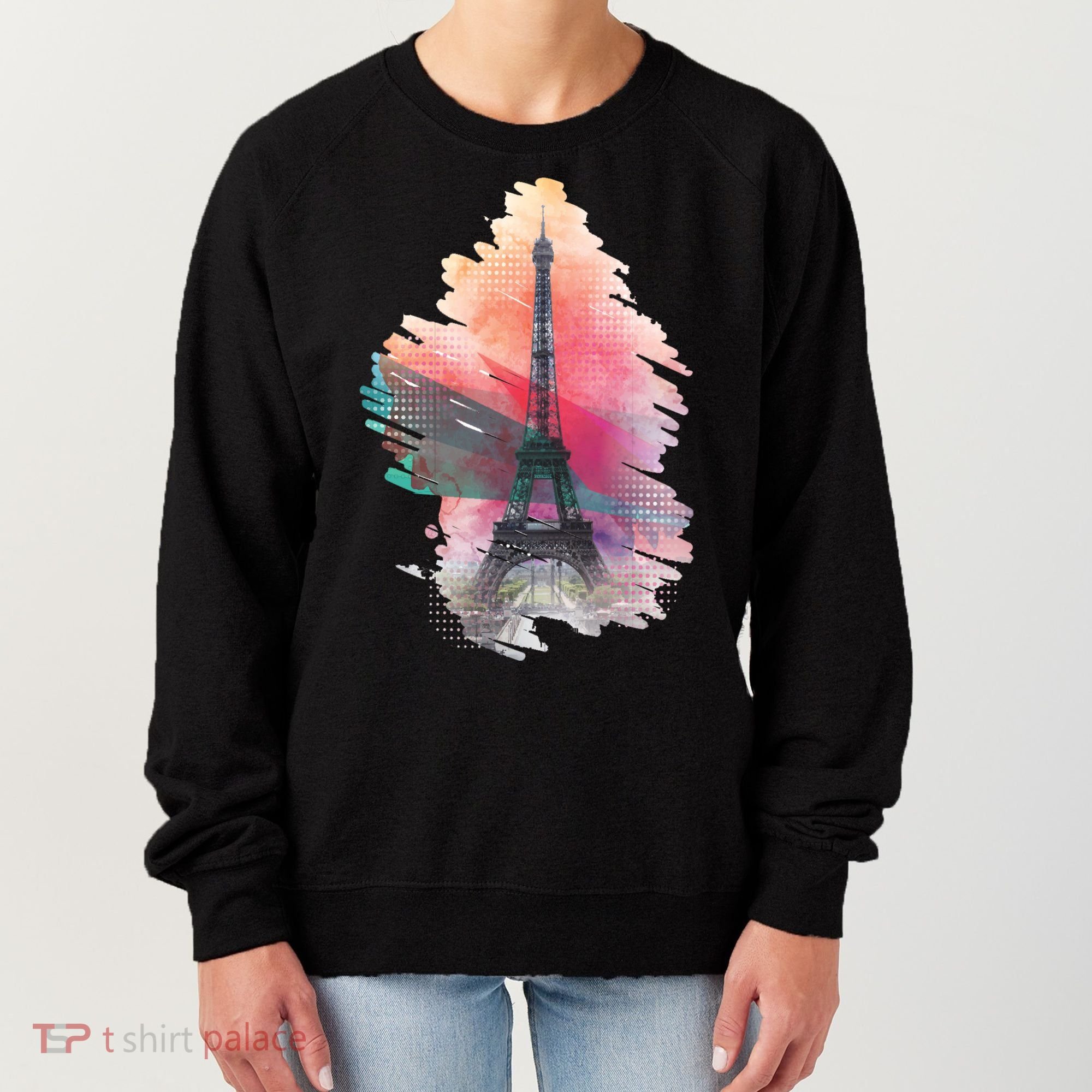 Illustration Of Eiffel Tower In Paris Women's Sweatshirt