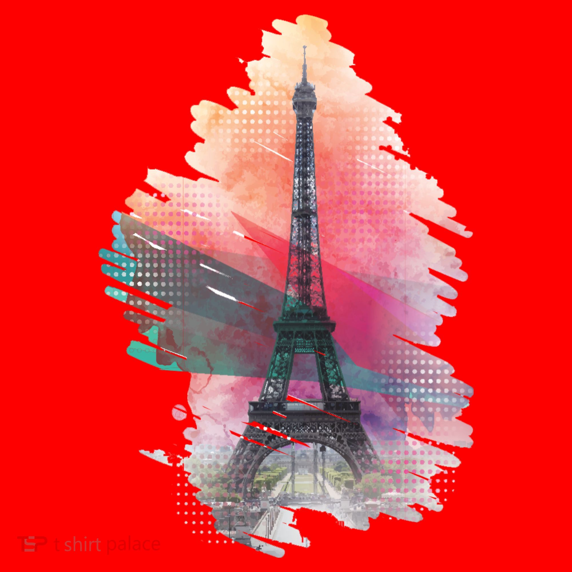 Illustration Of Eiffel Tower In Paris Santa Hat