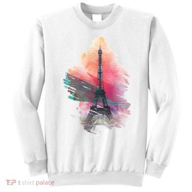 Illustration Of Eiffel Tower In Paris Sweatshirt