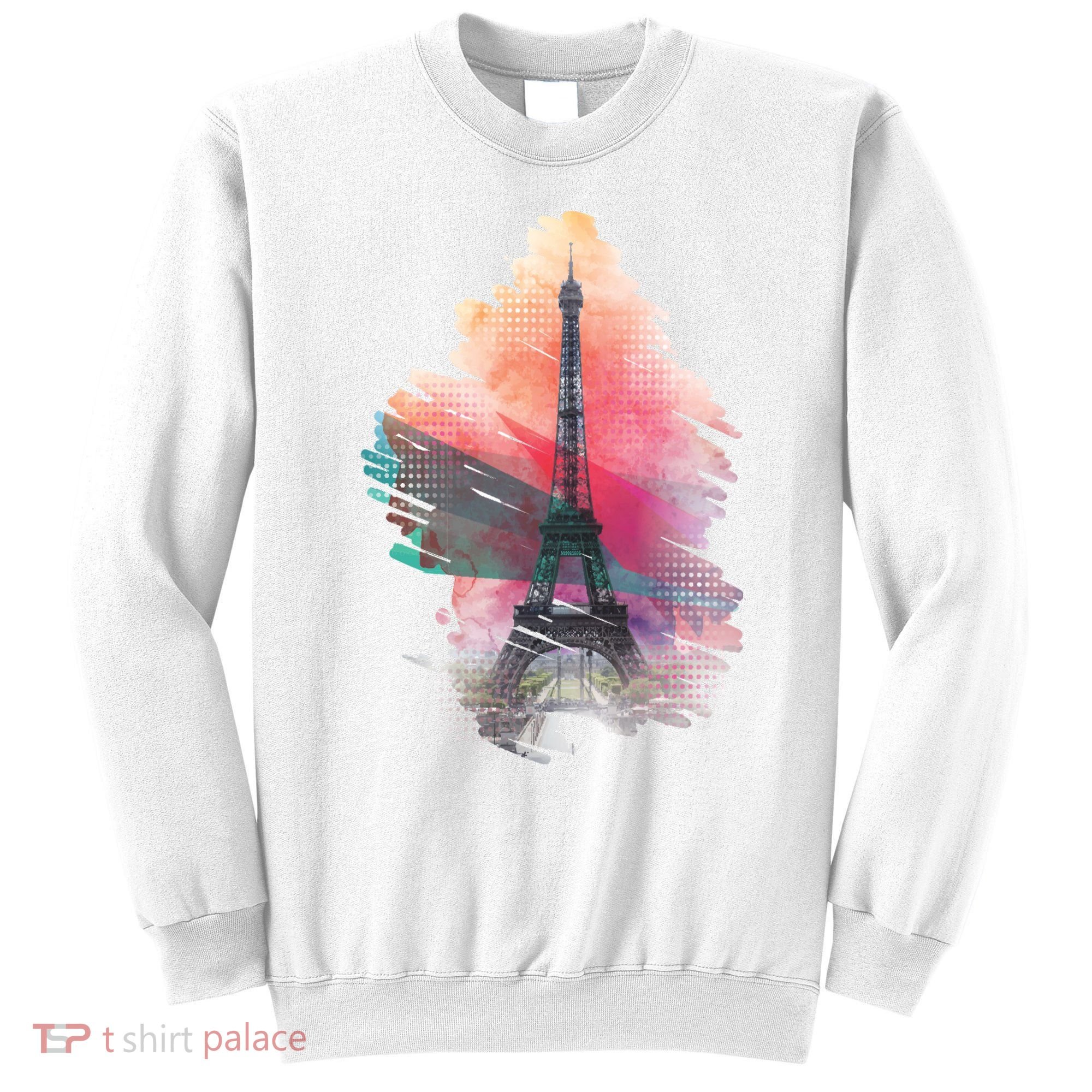 Illustration Of Eiffel Tower In Paris Sweatshirt