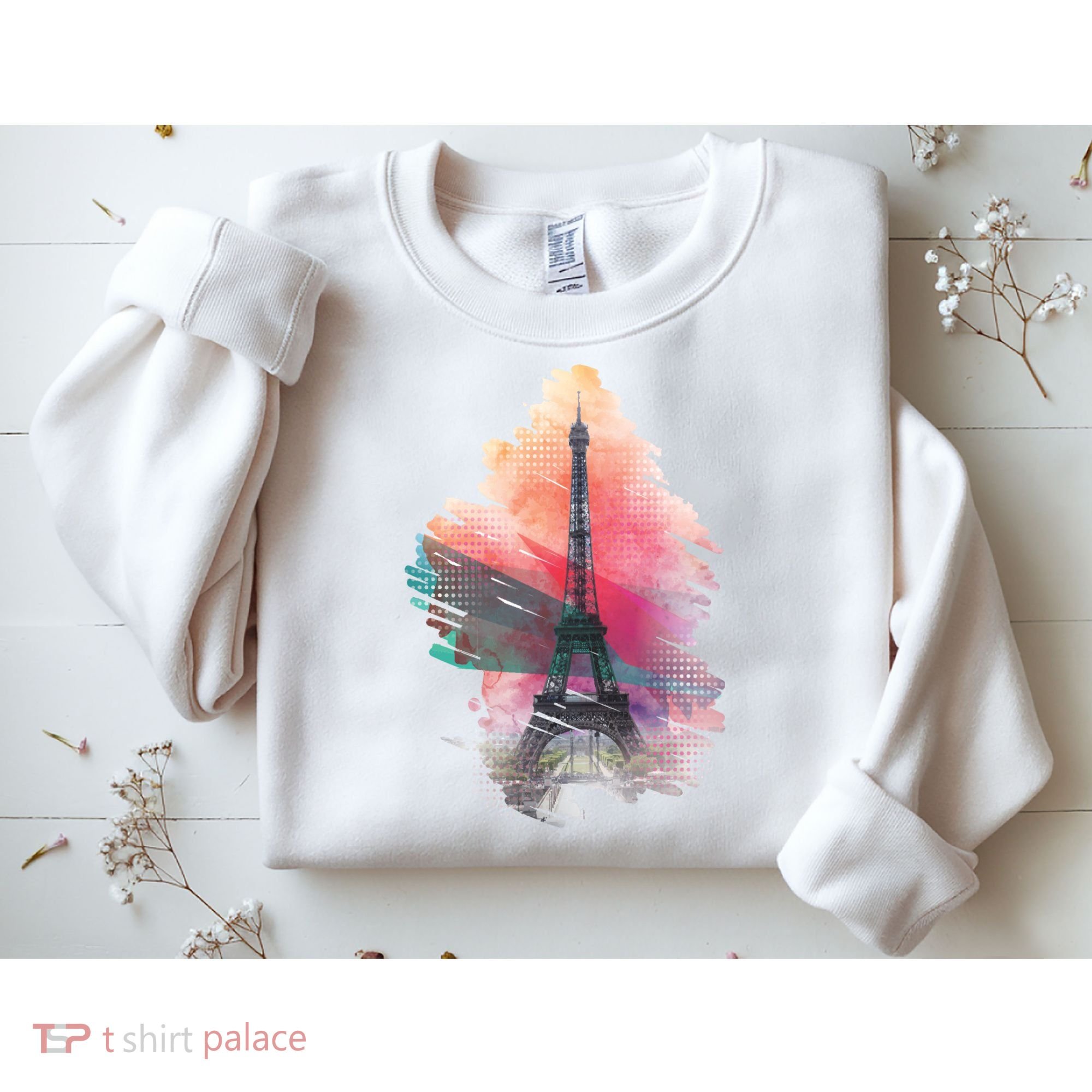 Illustration Of Eiffel Tower In Paris Sweatshirt
