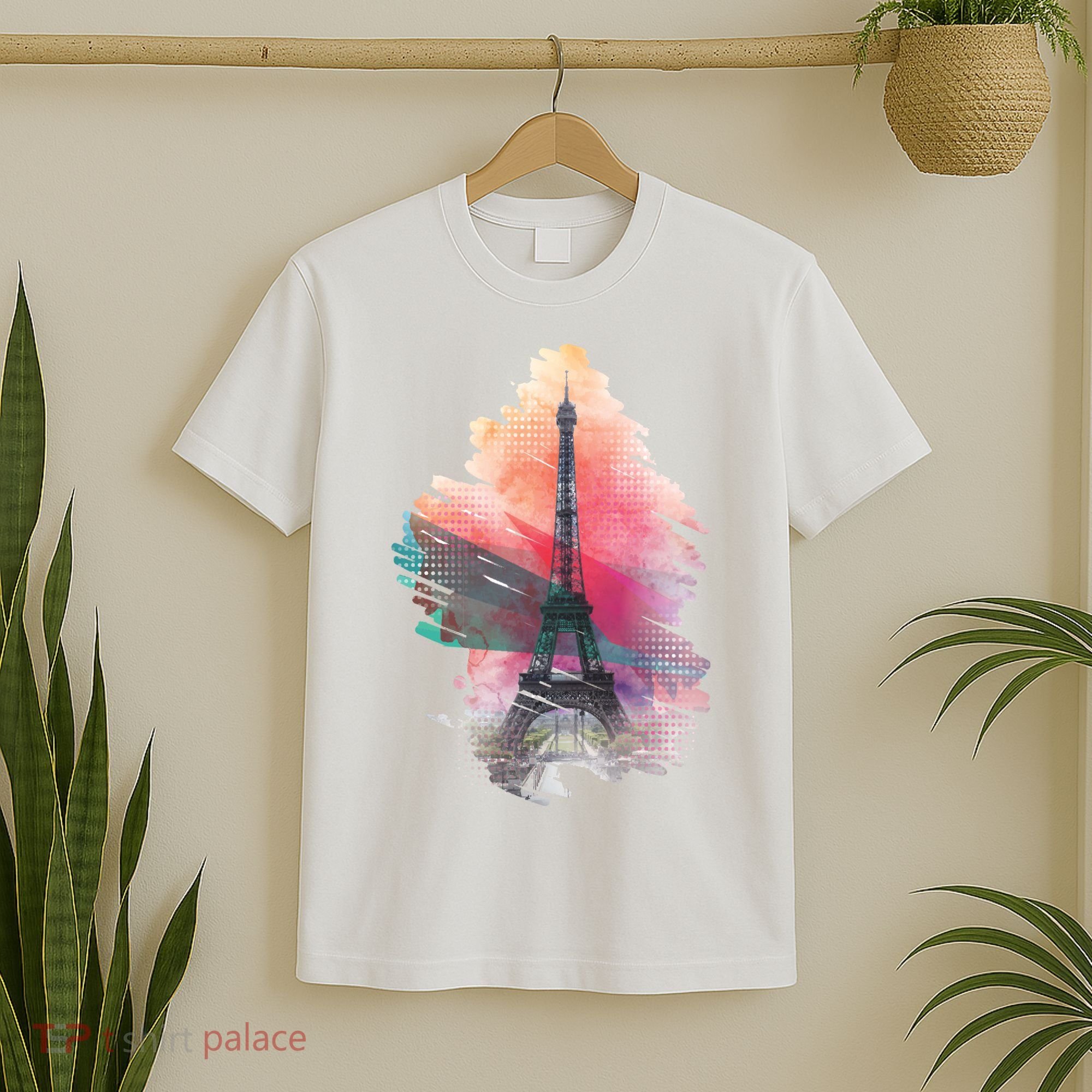 Illustration Of Eiffel Tower In Paris T-Shirt