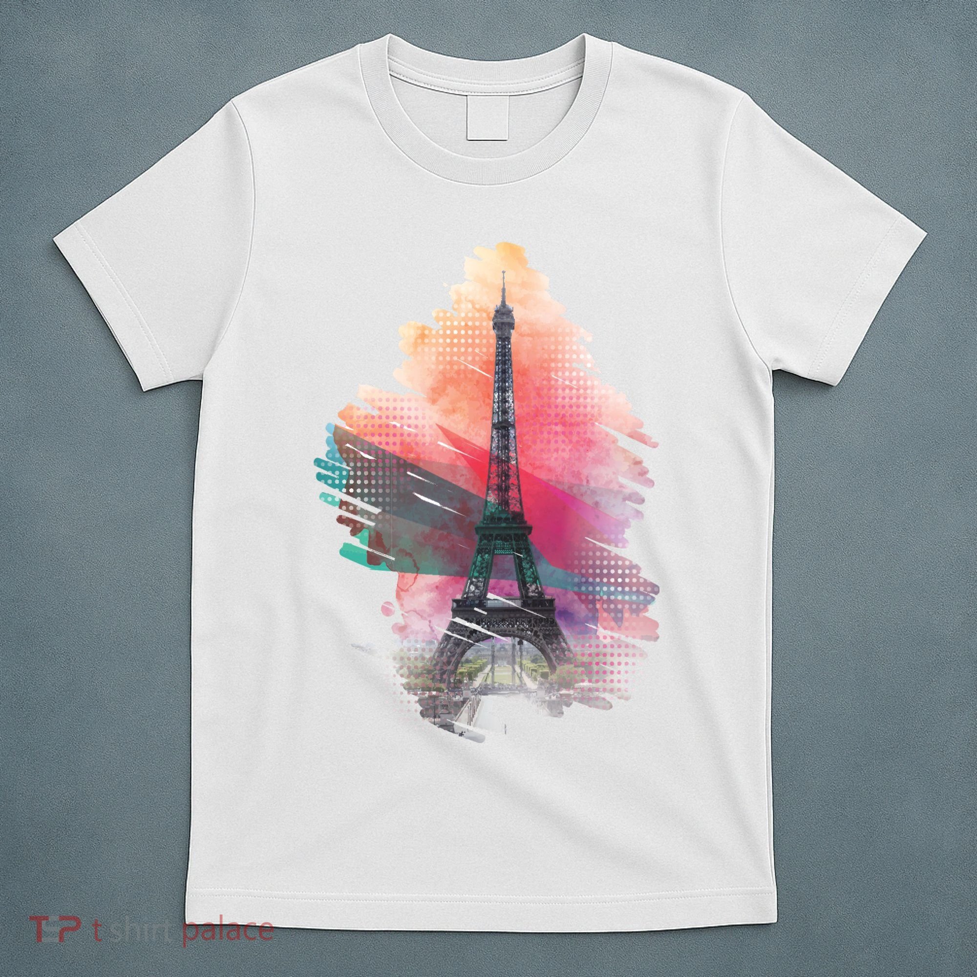 Illustration Of Eiffel Tower In Paris T-Shirt