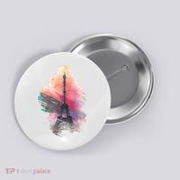 Illustration Of Eiffel Tower In Paris Button thumb 0