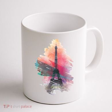 Illustration Of Eiffel Tower In Paris Coffee Mug back
