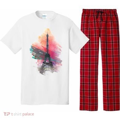 Illustration Of Eiffel Tower In Paris Pajama Set