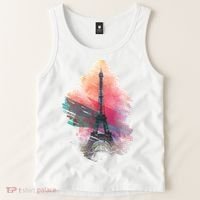 Illustration Of Eiffel Tower In Paris Tank Top thumb 2