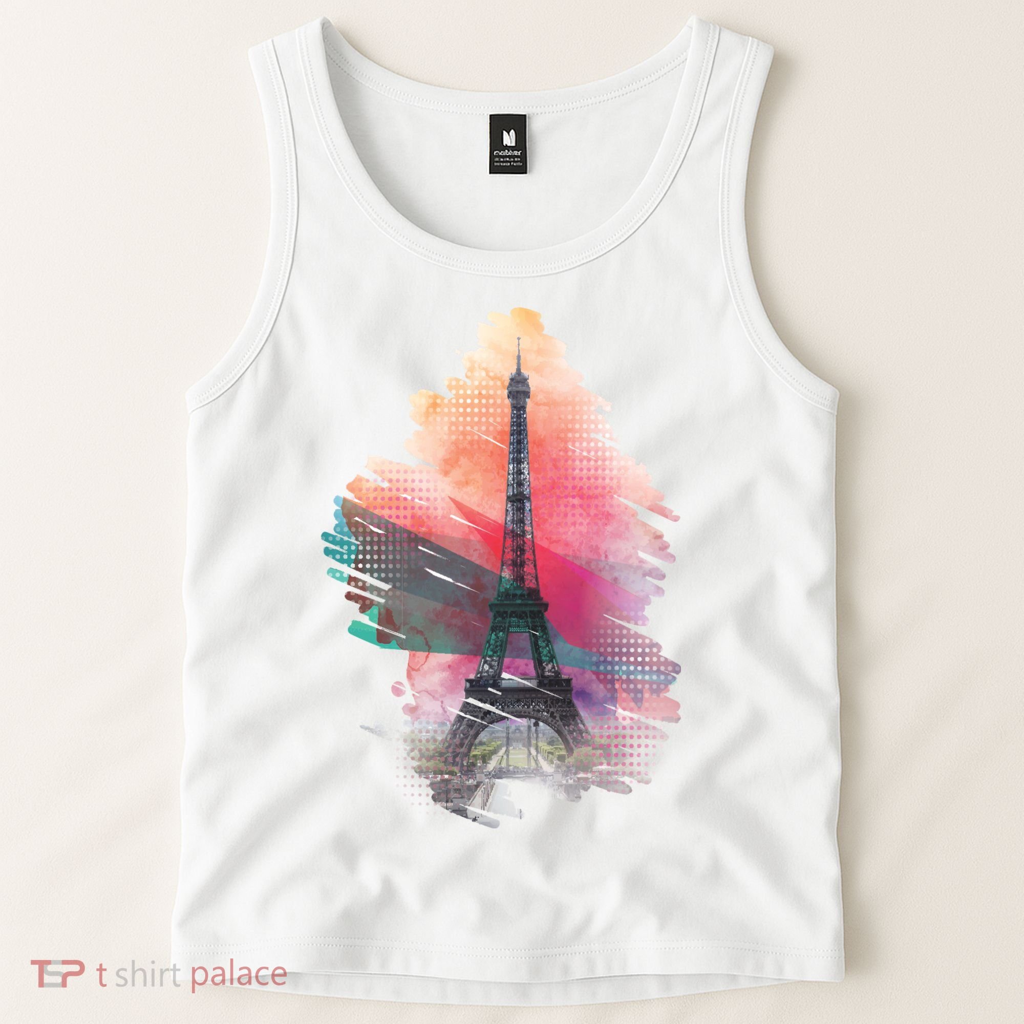 Illustration Of Eiffel Tower In Paris Tank Top